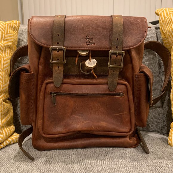 LM Leather Goods Bridges Backpack in Whiskey - Picture 2 of 16